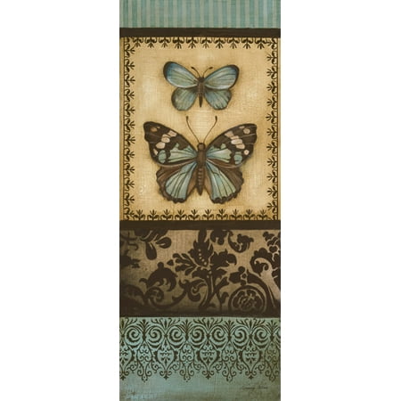 - Around the Garden II Still life, Country French Butterflies, Vintage Art Print Poster by Kimberly Poloson, 8X20