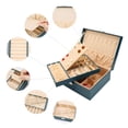 thumbnail image 5 of REGALWOVEN Accessory Box for Women, 2 Layer Large PU Accessory Storage, Accessory Holder for Earrings, Necklaces Blue Green, 5 of 8