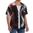 thumbnail image 2 of Fotbe Cool Black And White Dragon Camisa Estampada de Manga Corta para Hombre, Casual de Verano, Estilo Playero, Sin Arrugas-Small, 2 of 5