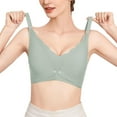 thumbnail image 2 of Bras for Women,Seamless Nursing Bra with Lace Detail and Front Double Opening Clasp for Maternity Postpartum Breastfeeding Comfort,Sports Bras for Women,Green,XL, 2 of 4