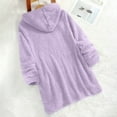 thumbnail image 5 of XPMWRP Women's Fleece Hoodies Jacket Full Zip Up Long Sleeve Solid Color Casual Coat Fall Winter Loose Warm Clothes with Pockets Purple L, 5 of 6
