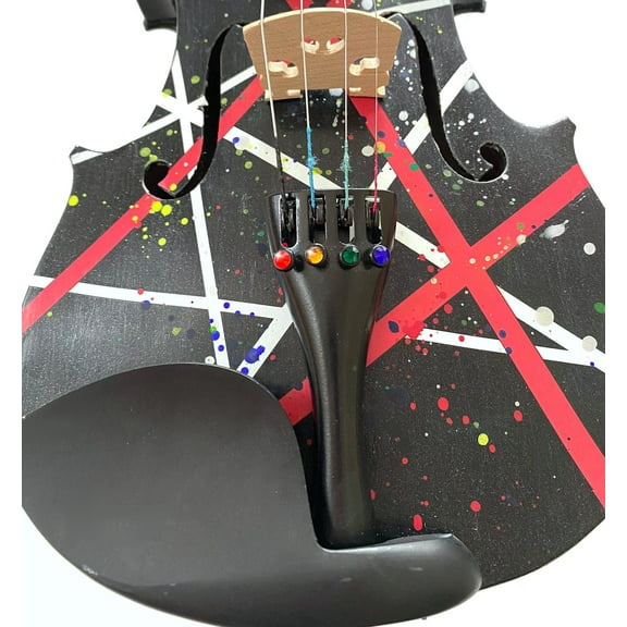 Wrap Splat Violin Outfit w/ Matching Carbon Fiber Bow, Case, Crystal Fine Tuners, Rosin, Strings, Set-Up