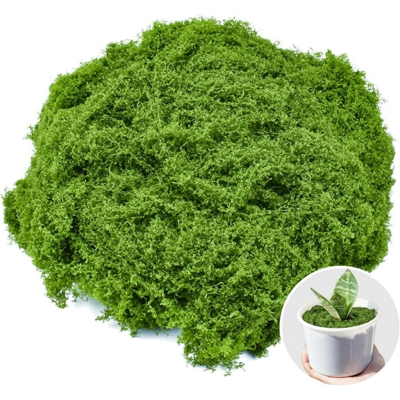 7oz Fake Green Moss for Crafts , Artificial Moss for DIY Fairy Gardens, Wedding Centerpieces & Floral Arrangements - Realistic Decorative Faux Moss for Tables, Terrariums & Party Decor