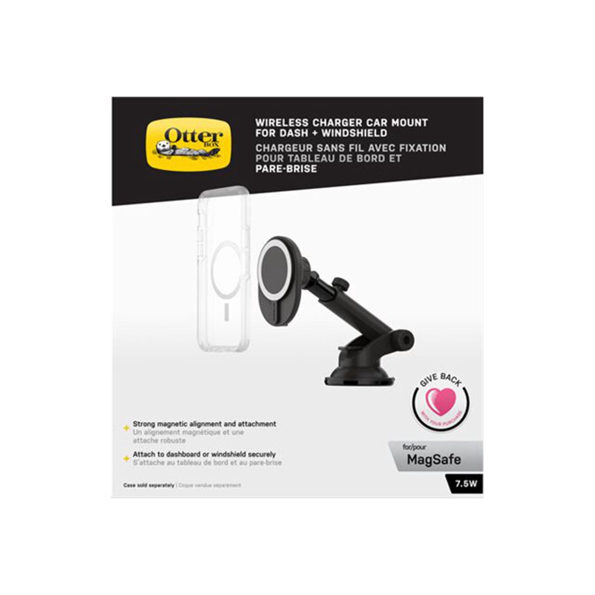 Support Chargeur Voiture Sans Fil Magsafe Pour IPhone 12/13/14 - Noir - Clip à Ventilation - Neuf Avec Câble