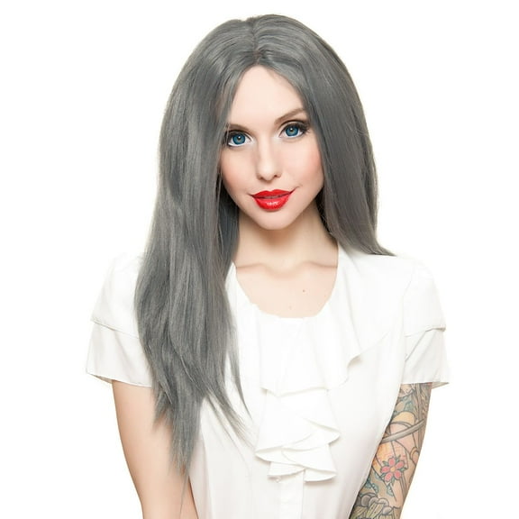 Lacefront - Long Straight 24"- Dark Grey Pewter- 00191