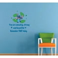 thumbnail image 2 of Vinyl Wall Art 20" x 34" & Cartoon Movie Design Quotes | You Are Amazing, Strong And Beautiful Remember That Today - Nursery Kid's Bedroom Happy With Plant Leaves Wall Sticker Decor, 2 of 2