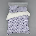 thumbnail image 2 of Floral Duvet Cover Set, Computer Graphics of Blossoming Flowers Apples and Berries Pattern in Violet Shade, Bedding Set with Shams and Fitted Sheet, 3 Sizes, by Ambesonne, 2 of 3