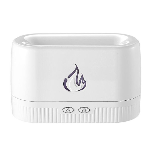 Humidificador de llama de simulación, máquina de aromaterapia de llama 3D con calidad superior, ideal para regalos del día de la madre y cualquier regalo de festival (blanco)