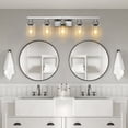 thumbnail image 3 of ACE-LIGHTS,Modern 5-Light Bathroom Vanity Light Fixture with Clear Glass Shades & Brushed Nickel Finish,Perfect for Bathroom,Dressing room,Living Room,Bedroom(Brushed Nickel), 3 of 11