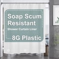 thumbnail image 1 of AmazerBath Cortina de ducha de plástico, 71.7 x 78.0 in, PEVA resistente, cortina de ducha transparente, resistente al agua, gruesa, cortina de baño con 3 grandes piedras transparentes ponderadas y 12, 1 of 4