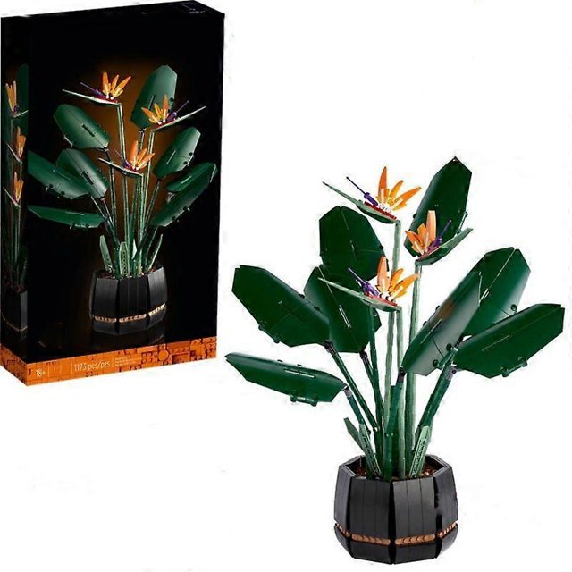 1 piece of Bird of Paradise Strelitzia Reginae Everlasting Bouquet Flower Potted Small Particle Assembling Building Block Toy