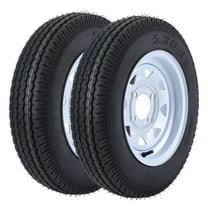 2 Pack 5.30-12 5.30x12 530-12 5.30-12 Trailer Tires with 12'' Rims, 4 Lug on 4'', Load Range C, 6PR