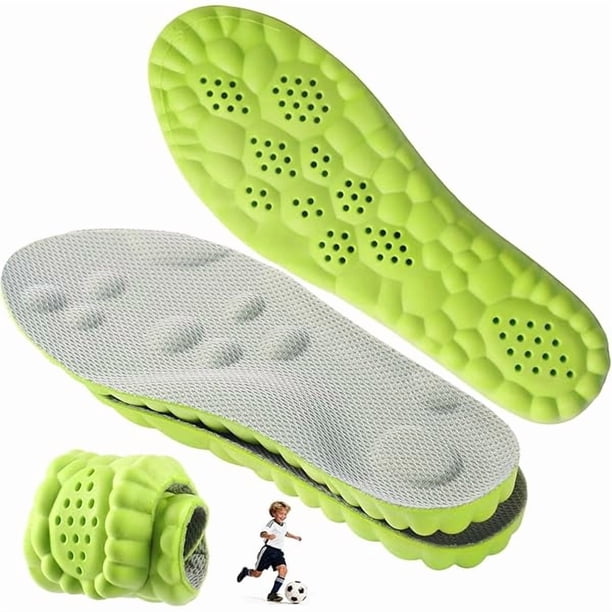 Chenchen 4D Cloud-Soft Comfort Insoles for Kids and Youth - Memory Foam Insoles with Shock Absorption - Trim-to-Fit Arch Support Insoles for Healthy Development of Growing Feet (US Youth 6.5Y–7Y)