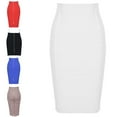 thumbnail image 2 of Yokua Women High Waist Striped Zipper Bandage Knee Length Bodycon Midi Pencil Skirt, 2 of 12