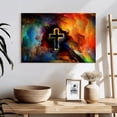 thumbnail image 3 of Elephant Stock Colorful Cross Wall Art - Horizontal Canvas Wall Art - Living Room Wall Decor - Religion And Spirituality Canvas - Black And Orange Decor - 24" x 16", 3 of 8