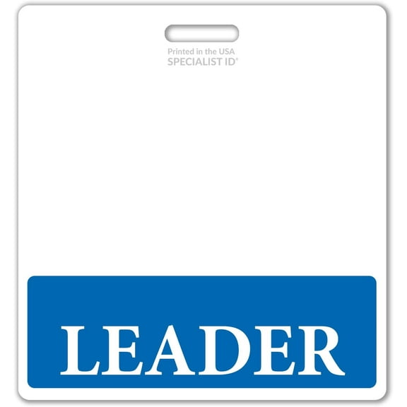 Oversized Leader Badge Buddy Horizontal - XL Badge Buddies for Leaders - 3 3/8 X 4 1/8 Role Identification Badge Backer Card - USA Printed by Specialist ID (Blue)