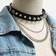 thumbnail image 4 of Moda mujer hombre Cool Punk Goth Metal Spike tachonado enlace Collar de cuero gargantilla Collar para tus amigos y familiares, 4 of 5
