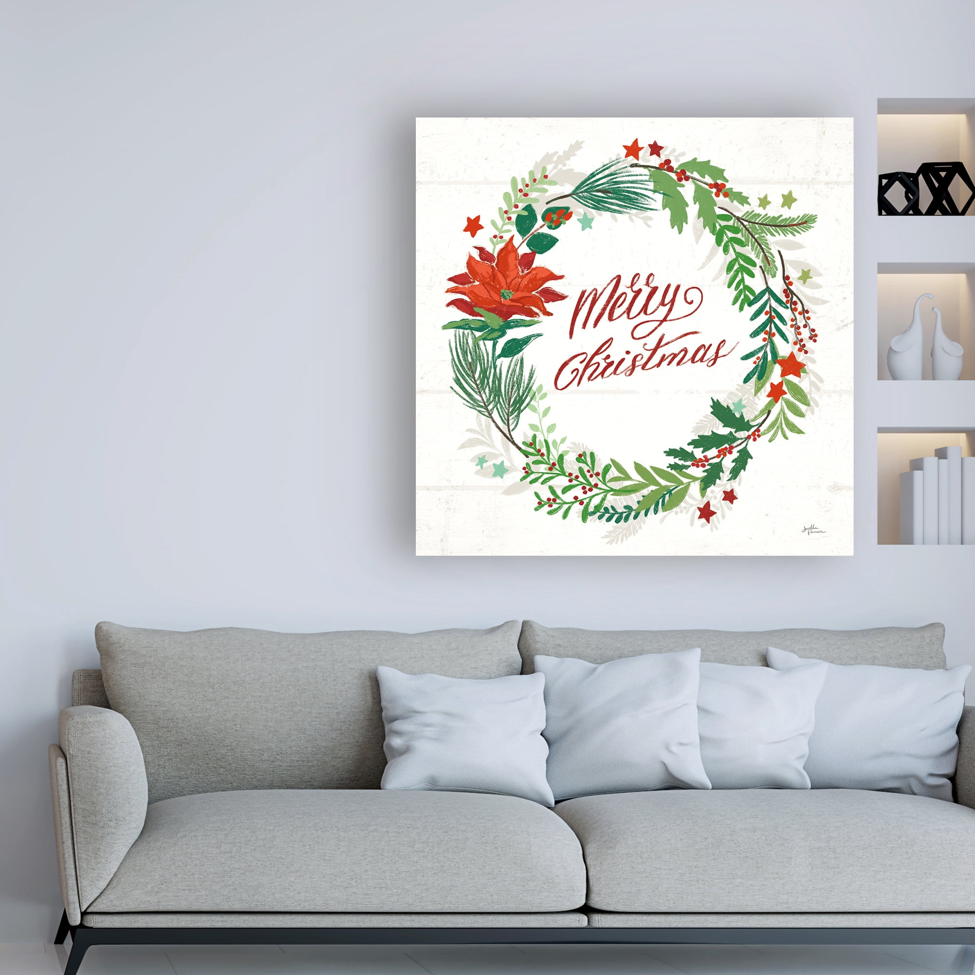 Trademark Fine Art 'Holiday Joy I Merry Christmas' Canvas Art by Janelle Penner