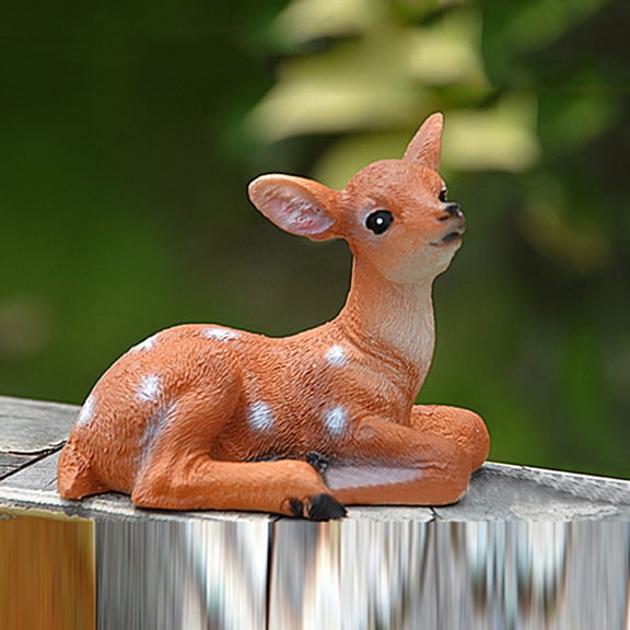 Desktop Decor,Mini Fawn Personality Small Ornament Plant Bonsai Decoration Sika Deer Resin Craft
