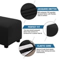 thumbnail image 3 of Ottoman and Sofa Seat Cushion Combined Cover Slipcover Rectangle Sofa Slipcover Fit Length 56'-75' Suitable for L Shaped Seat Cushion Cover Black, 3 of 15