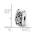 thumbnail image 4 of CZ Hinged Dots Clip Charm .925 Sterling Silver Antique Finish Reflection Beads, 4 of 5