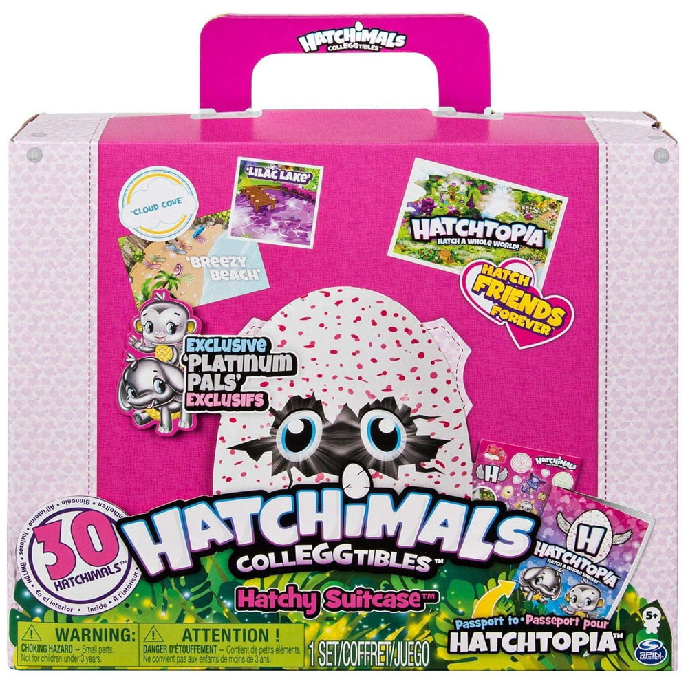 Hatchimals Colleggtibles Hatchy Suitcase 30-Pack & Case [Includes Platinum Pals!] - Walmart.com 
