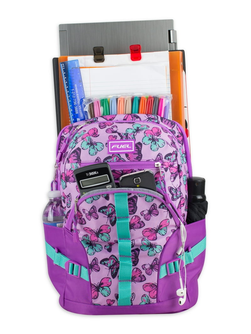Fuel Unisex Multipocket Backpack - Purple Butterfly Print