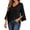 Black, variant on Women Blouses Ruffle 3/4 Sleeve Sequin Top V Neck Double Layer Tunic V Neck Shape Elegant Tunic Green,L