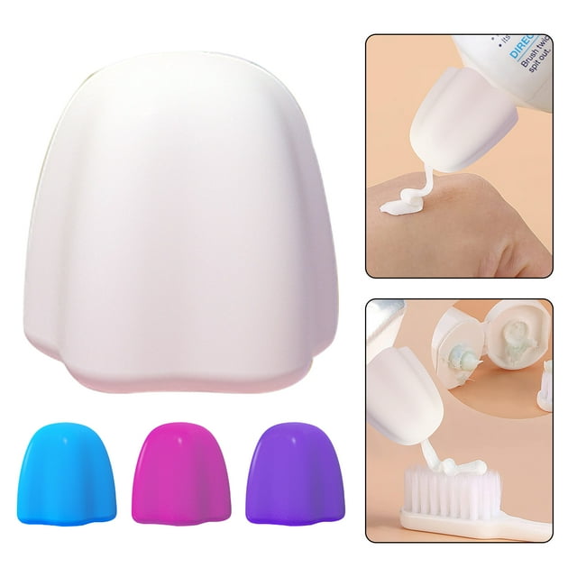 Toothpaste Squeezer Reusable Automatic Closing Flower Shape Dust-proof Silica Gel Self Closing Toothpaste Cap for Toilet