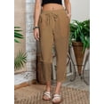 thumbnail image 3 of ZANKLEY Womens Casual Lightweight Drawstring Elastic Waist Pants with Pockets, S-XXL, 3 of 14