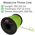 thumbnail image 6 of Blaze Line 100% Polyester Arborist Climbing Throw Line Rope 2mm 150Ft 200 lbs-High Strength Visibility Cord Neon Green, 6 of 12