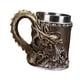 thumbnail image 1 of Taza de cerveza, taza para beber con asa, taza en relieve para Bar, restaurante, jarra de acero inoxidable para Camping, oficina, hogar, viaje, coche bronce, 1 of 8