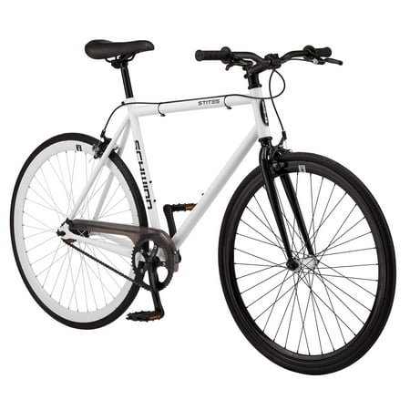 Schwinn Stites Single-Speed Fixie Bike, Featuring 55cm/Medium and 58cm/Large Steel Stand-Over Frame with 700c Wheels and Flip-Flop Hub, Perfect for Urban Commuting and City Riding, in White and