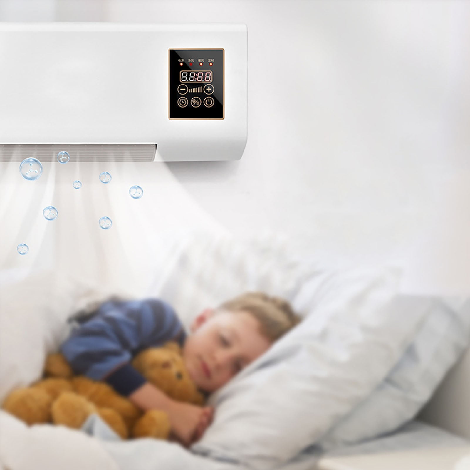 Ycandiee Portable Heater and Air Conditioner Combo, 2 In 1 Wall Mounted Air Electric Fan, Mini Cooling And Heating Air Conditioners Heating System for Bathroom Office Bedroom RV