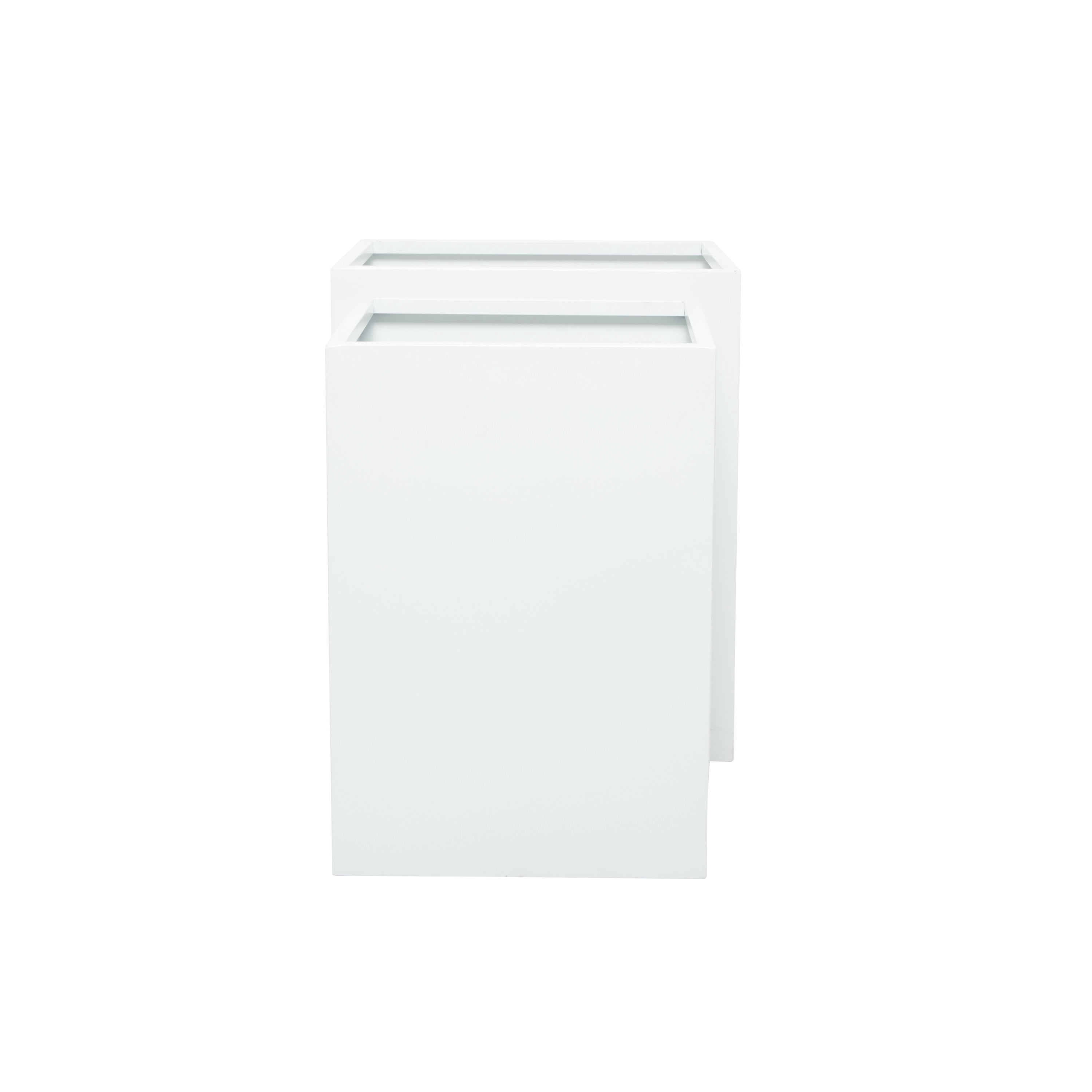 CosmoLiving by Cosmopolitan 17", 14"W Indoor Outdoor White Metal Planter (2 Count)