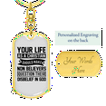 thumbnail image 3 of Your Life As A Stainless Steel or 18k Gold Premium Swivel Dog Tag Keychain, 3 of 10