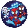 thumbnail image 2 of Spidey and Friends 4th Birthday Party Supplies 7pc Foil Balloon Bouquet Decorations, 2 of 6