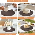 thumbnail image 6 of VCVCOO Vinyl Waterproof Placemats Set of 4, Round PU Table Mats, Stain Resistant, Heat Resistant Non-Slip Easy to Clean Placemat for Kitchen Dining Table, Conference Table, 6 of 10