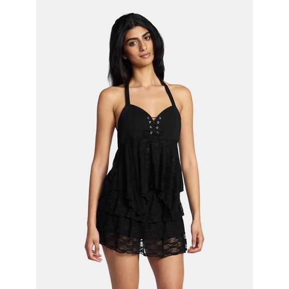 Madden NYC Women's Lace Up Halter Top, Sizes XXS-XXL