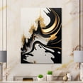 thumbnail image 2 of Designart Black And Gold Wave Canvas Wall Art, 2 of 5