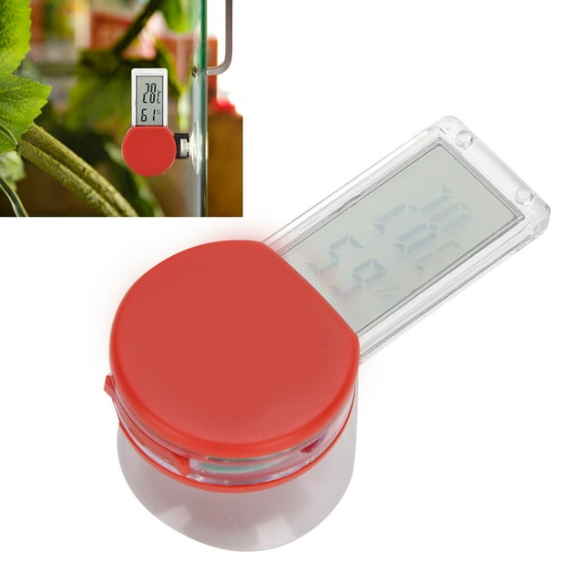 Digital Display Thermometer, Waterproof Convenient Thermometer, for Reptile Thermometer Black,Red