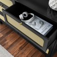 thumbnail image 5 of Hassch Rattan Dresser for Bedroom, 6 Drawer Wide Dresser, Boho&Farmhouse Chest of Drawers, 52" Clothes Storage Cabinet, Metal Handle&Wood Legs for Hallway, Living Room, Bedroom, Black, 5 of 10