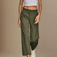 thumbnail image 5 of Weiqiqre Work Pants Women, Wide Leg Capri Pants Work Cropped Pants Casual Summer Capris High Waisted Crop Palazzo, 5 of 9