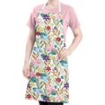 thumbnail image 5 of Pioneer Flower Floral Print Pattern Apron-Garden Aprons for Women with Pockets-Cotton Linen Waterproof Kitchen Cooking Gardening Aprons Adjustable for Kitchen,Cooking,BBQ and Salon 33x27 Inch, 5 of 7