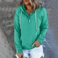 thumbnail image 2 of Winter Savings Clearance! Lindreshi Sweatshirts for Women Loose Fit Clearance Women's Hooded Solid Color Long-Sleeved Sweatshirt Casual Blouse Pullover Tops, 2 of 7