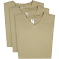 thumbnail image 6 of Access Men's Heavyweight Short Sleeve Cotton V-Neck T-Shirt (Pack of 3) (Khaki, X-Large) AT37, 6 of 9