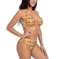 thumbnail image 2 of Wukai Dachshund Dog Puppy Women's Bikini Set Two Piece,wimsuit High Waisted V Neck Twist Front Adjustable Spaghetti Straps Bathing Suit-X-Large, 2 of 7