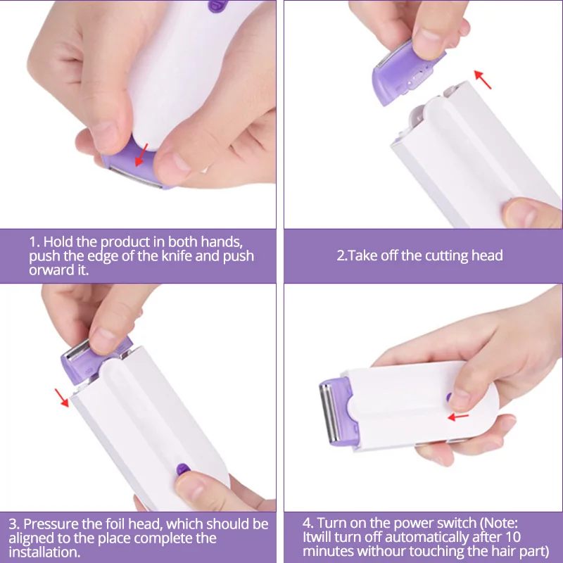 Women's Epilator Painless 2 IN 1 Hair Remover Epilator Body Face Leg Bikini Shaver Hair Removal Hair Trimmer Shaving Device