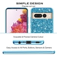 thumbnail image 3 of Compatible with Google Pixel 7 Pro Case Glitter Bling Google Pixel 7 Pro Phone Case for Girls Cute Bumper Shockproof Protective Cases (Blue), 3 of 14