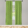 thumbnail image 3 of Ambesonne Branches Curtains, Pears and Leaves in Green, Pair of 28"x95", Fern Green and White, 3 of 5